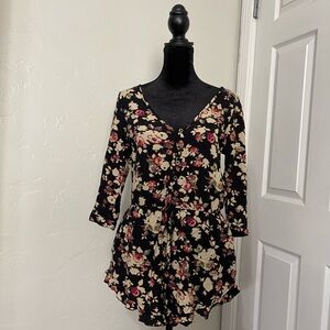 Wet seal Floral Black Romper